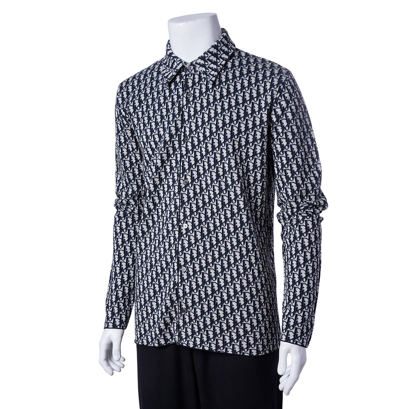 CHRISTIAN DIOR(USED)디올 오블리크 자카드 니트 셔츠 #L